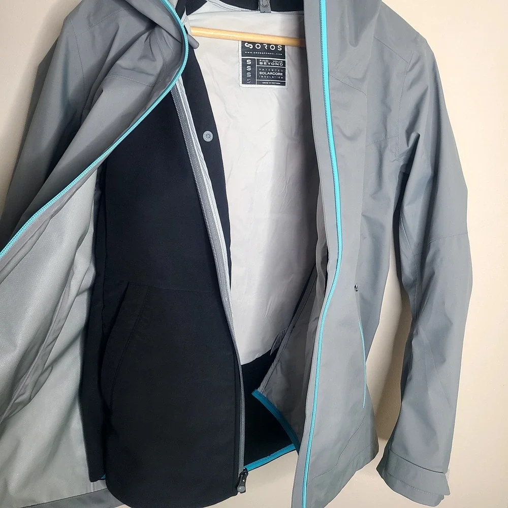 OROS SolarCore 3-in-1 Gray Blue Hooded Insulated Jacket Removable Vest Gorpcore